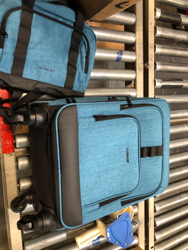 Photo 1 of 2 Piece Luggage Sets, BAGSMART Expandable 20 inch Carry on Luggage Airline Approved, Lightweight Carry on Suitcase with Spinner Wheels, Family Travel Suitcase Set with Duffle Bag - Blue
