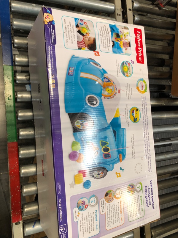 Photo 2 of Fisher-Price Laugh & Learn Crawl Around Car, Blue interactive play center with Smart Stages learning content for babies and toddlers ages 6 months and up