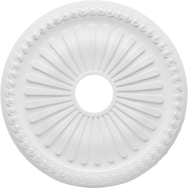 Photo 1 of 20 in. White Soleil Ceiling Medallion