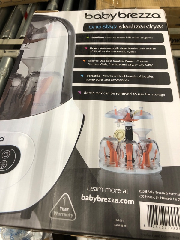 Photo 2 of Baby Brezza Baby Bottle Sterilizer and Dryer Machine – Electric Steam Sterilization - Universal Fit - Pacifiers, Glass, Plastic, and Newborn Feeding Bottles