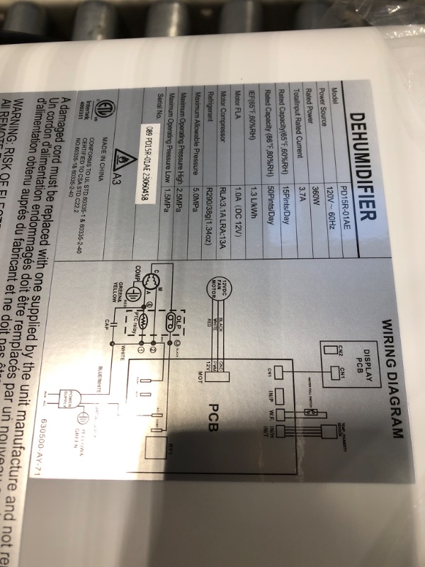 Photo 4 of 4500 Sq. Ft 70 Pint Dehumidifier for Basement, COLAZE Dehumidifiers with Drain Hose for Home Bedroom Bathroom Large Room, Auto Defrost & Full Water Alarm & 24H Timer with 1.59 Gallon Water Tank