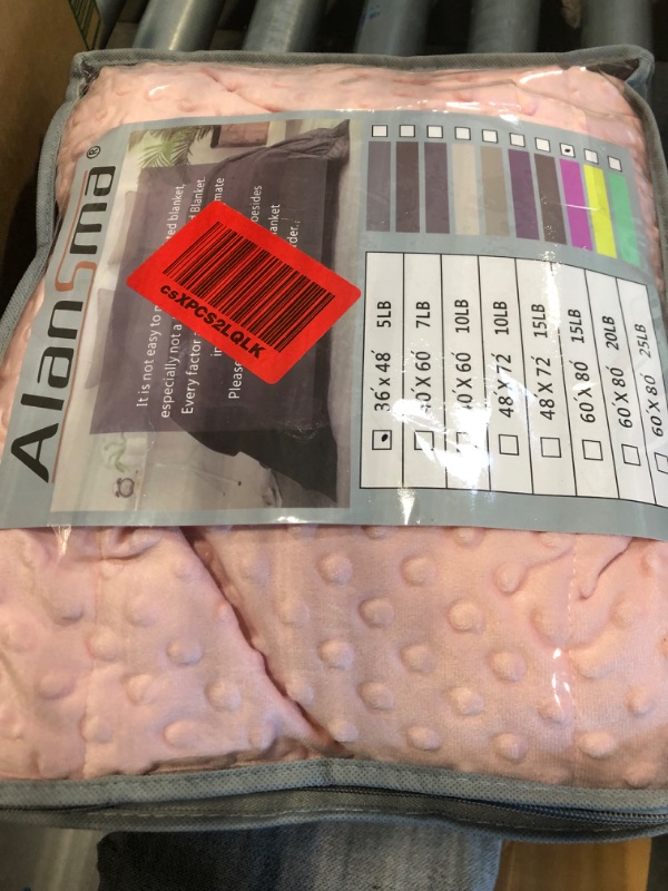 Photo 2 of ALANSMA Reversible Weighted Blanket for All Season, Luxury Velvet, Warm and Cool, Adult Kids 5Lb Weighted Blanket, Enjoy Sleeping Anywhere(Pink,5Lb) Pink 36''x48'' 5lbs