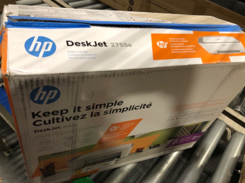 Photo 2 of HP DeskJet 2755e Wireless Color All-in-One Printer with bonus 6 months Instant Ink (26K67A), white