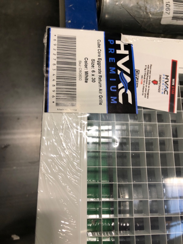 Photo 1 of 6" x 30" or 30" x 6" Cube Core Eggcrate Return Air Grille - Aluminum Rust Proof - HVAC Vent Duct Cover - White [Outer Dimensions: 7.75 X 31.75] 6 x 30 Return Grille
