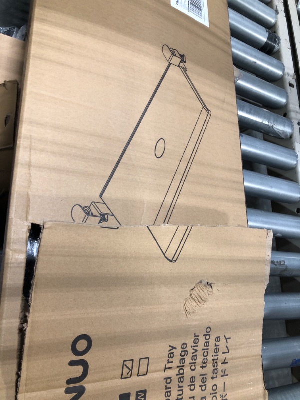 Photo 2 of HUANUO Keyboard Tray Under Desk, Ergonomic Large Keyboard Tray with C Clamp, Updated Metal Slide Rail Keyboard Tray Mouse Tray, Pull Out Platform Computer Drawer for Typing, 27.5" W x 12.2" D, Black