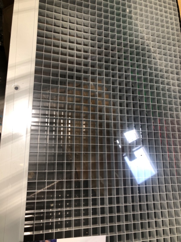 Photo 2 of 22" x 22" Cube Core Eggcrate Return Air Grille - Aluminum Rust Proof - HVAC Vent Duct Cover - White [Outer Dimensions: 24.75"w X 24.75"h] 22 x 22 Return Grille
