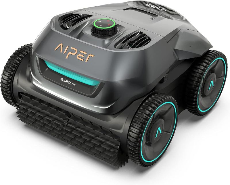 Photo 1 of (2023 Upgrade) AIPER Seagull Pro Cordless Robotic Pool Cleaner, Wall Climbing Pool Vacuum Lasts up to 180 Mins, Quad-Motor System, Smart Navigation, Ideal for Above/In-Ground Pools up to 3,200 Sq.ft