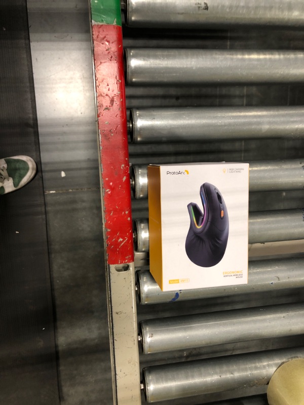Photo 1 of ProtoArc Ergonomic Mouse Wireless, EM11 Bluetooth Vertical Ergo Mouse, Rechargeable, 2.4G RGB Optical Vertical Mice with 3 Adjustable DPI, 3-Device Connection for PC, iPad, Mac, Windows (Black Gray)