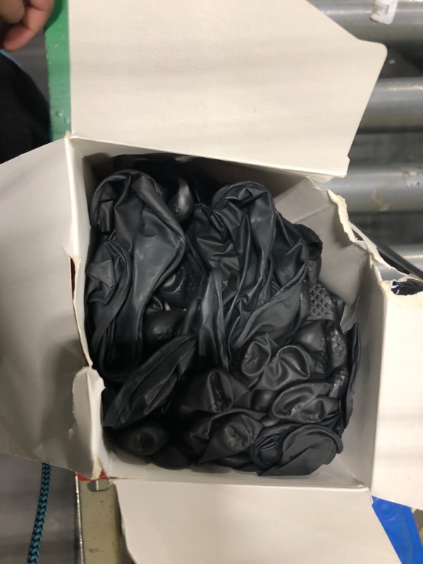 Photo 1 of TitanFlex Thor Grip Heavy Duty Black Industrial Nitrile Gloves with Raised Diamond Texture, 8-mil, Latex Free, 100-ct Box