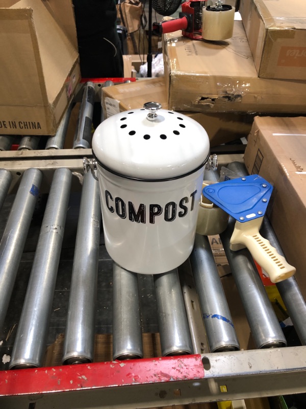 Photo 1 of EPICA Compost Bin 1.3 Gallon-Includes Charcoal Filter (White)