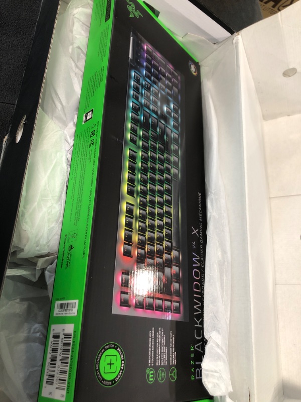 Photo 3 of Razer BlackWidow V4 X - Mechanical Gaming Keyboard: Green Switches Tactile & Clicky - 6 Dedicated Macro Keys - Chroma RGB - Doubleshot ABS Keycaps - Media Controls - Sound Dampening & Stabilizers BlackWidow V4 X Green Switches - Tactile & Clicky