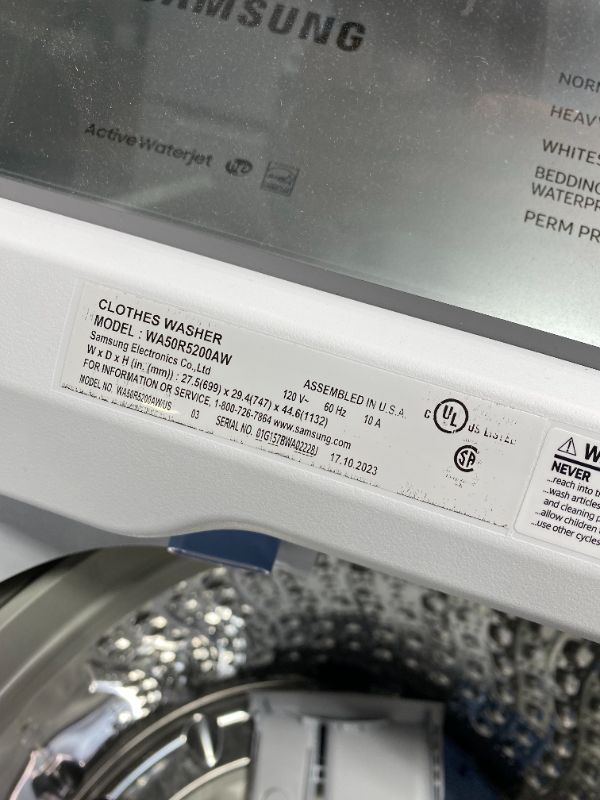 Photo 6 of Samsung 5-cu ft High Efficiency Impeller Top-Load Washer (White) ENERGY STAR