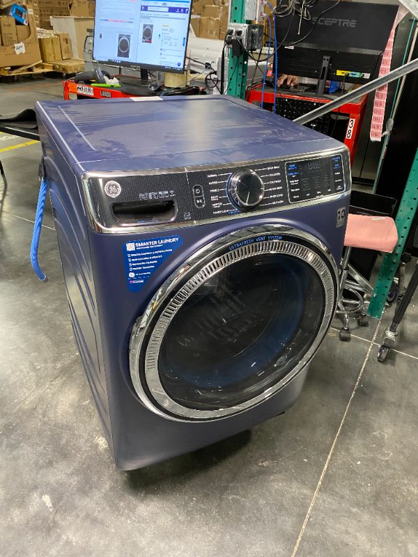 Photo 3 of GE UltraFresh Vent System 5-cu ft Stackable Steam Cycle Smart Front-Load Washer (Sapphire Blue) ENERGY STAR