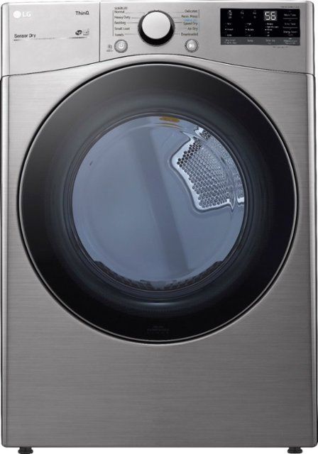 Photo 1 of LG TurboSteam 7.4-cu ft Stackable Steam Cycle Smart Electric Dryer (Graphite Steel) ENERGY STAR