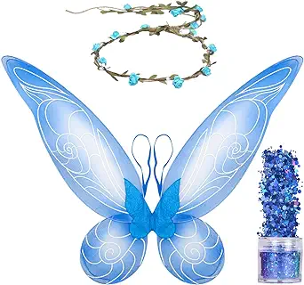 Photo 1 of Funcredible Fairy Accessories Set - Fairy Wings, Fairy Crown with Glitter - Tooth Fairy Wings - Party Favors for Women
