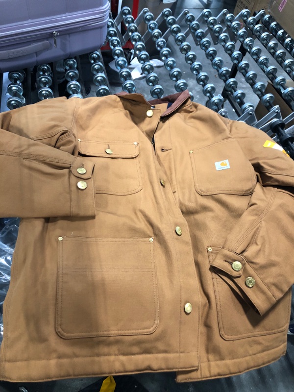 Photo 1 of Carhartt Men's Loose Fit Firm Duck Blanket-Lined Chore Coat Large Carhartt Brown