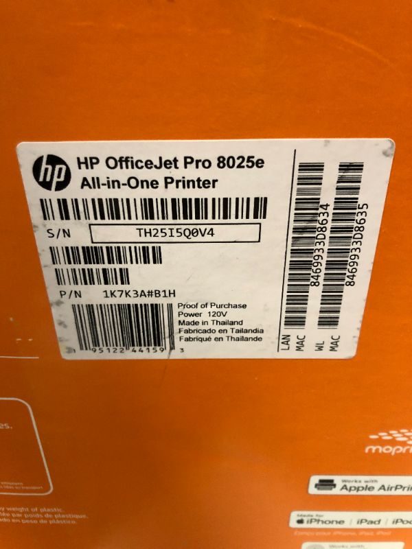 Photo 5 of HP OfficeJet Pro 8025e Wireless Color All-in-One Printer with bonus 6 free months Instant Ink with HP+ (1K7K3A) New version