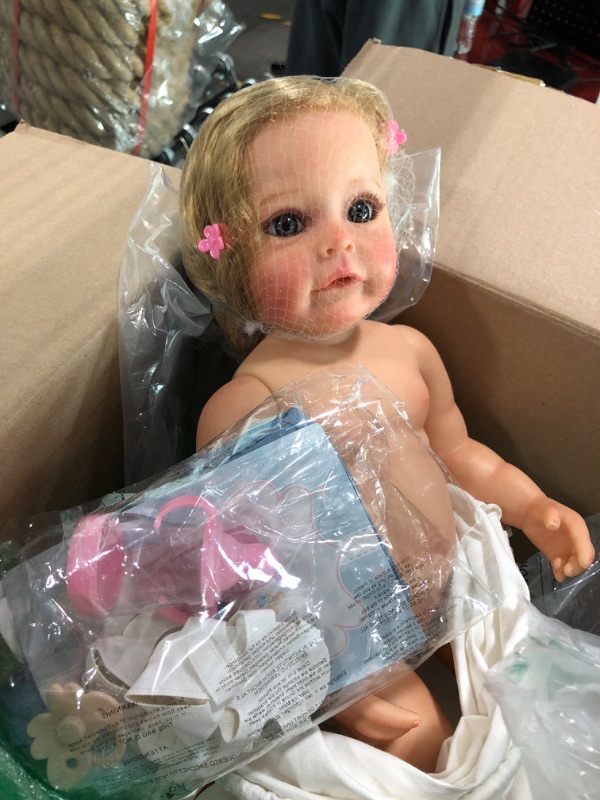 Photo 3 of iCradle Real Life Reborn Baby Dolls Girl 22 inch 55cm Full Body Silicone Realistic Lifelike Newborn Dolls Toddler Doll Toy for Ages 3+