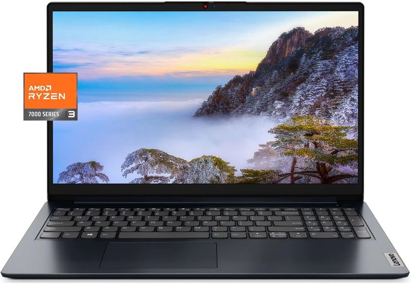 Photo 1 of Lenovo IdeaPad Laptop, 15.6" FHD Display, AMD Ryzen 3 7320U Processor (Beat i5-1035G7), 8GB DDR5 RAM, 512GB SSD, Wi-Fi 6, SD Card Reader, HDMI, USB A&C, Webcam, Windows 11, Abyss Blue w/GM Accessories
