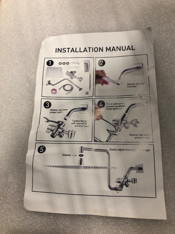 Photo 1 of Psylc 12 Inch (All Metal) Rain/Rainfall Shower Head With Handheld Spray, High-Pressure Dual Shower Head Combo With Adjustable Extension Arm, 3-Way Diverter - Height/Angle Adjustable(Polished Chrome) 12 Inch (Z Shape) Chrome