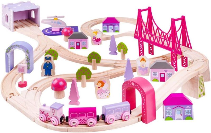 Photo 1 of Bigjigs Rail Wooden Fairy Town Train Set - 75 Play Pieces
