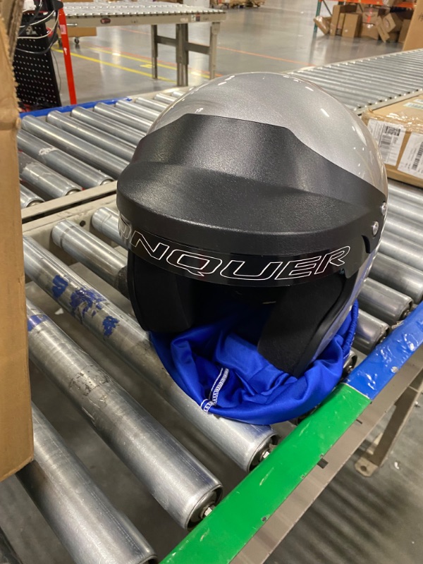 Photo 1 of Conquer Snell SA2020 Approved Open Face Auto Racing Helmet Large Silver