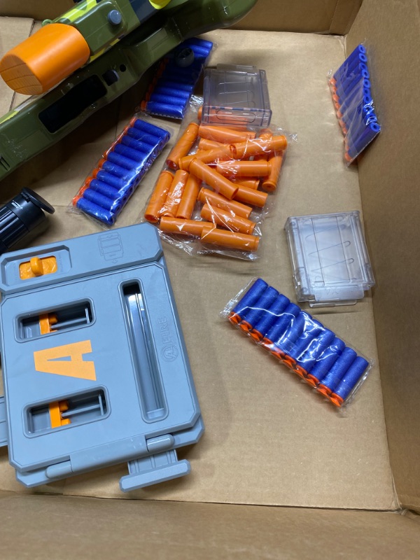 Photo 1 of AGM MASTECH AWM Soft Bullet Toy Gun, Empty Shell Ejecting Design, Enhanced Scope, Dart Loader, 40 Soft Foam Darts, 20 Shells, 2 Magazines. Blasting Toy Foam Blaster for Boys and Girls (Green)