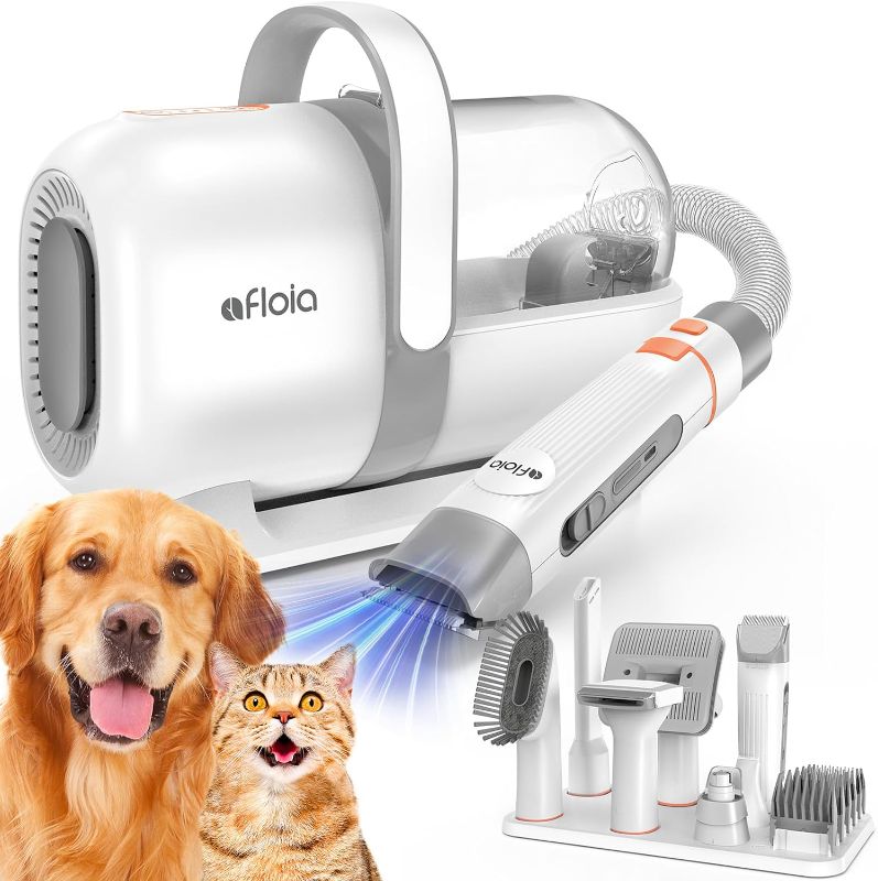 Photo 1 of Afloia Dog Grooming Kit, Vacuum & Dog Clippers Nail Trimmer Grinder & Dog Brush for Shedding with 7 Pet Grooming Tools, Low Noise Dog Hair Remover Pet Grooming Supplies
