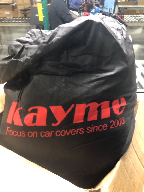 Photo 2 of Kayme 6 Layers Car Cover Waterproof All Weather for Automobiles, Outdoor Full Cover Rain Sun UV Protection with Zipper Cotton, Universal Fit for Sedan (186-193 inch) A2 Fit Sedan-Length (186" To 193") Aluminum-Silver