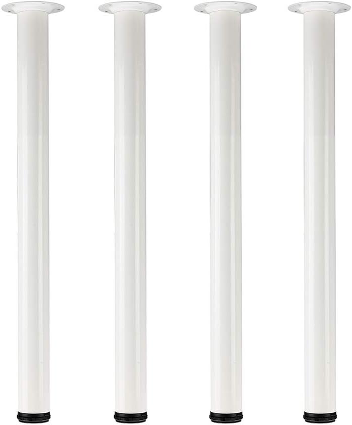 Photo 1 of  Adjustable Tall Metal Desk Legs, Office Table Furniture Leg Set, Set of 4 (White)
