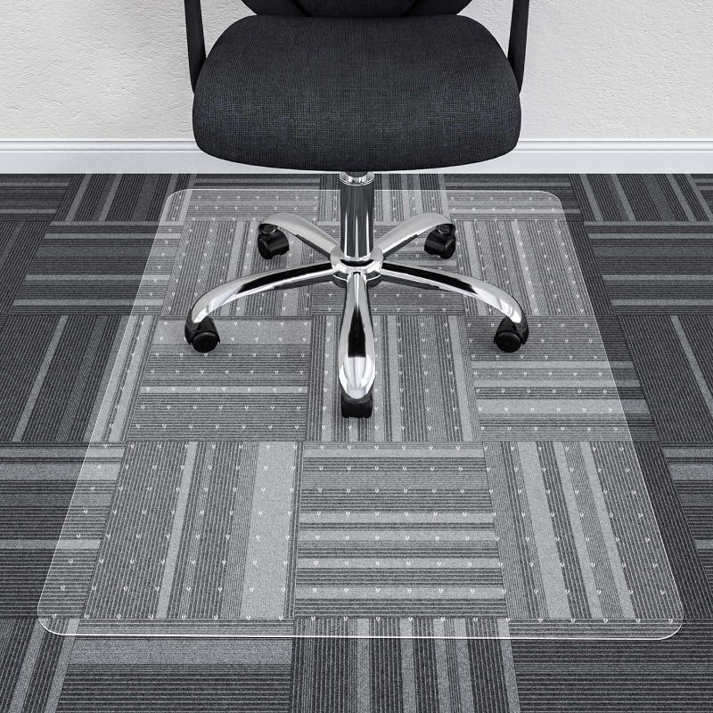 Photo 1 of HOMEK Office Chair Mat for Low Pile Carpeted Floors - 30” x 48” Clear Carpet Chair Mats for Home & Office, Studded Floor Mat for Office Chair on Carpet
