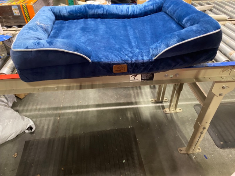 Photo 2 of BEDSURE Large Orthopedic Dog Bed for Large Dogs - Big Waterproof Dog Bed Large, Foam Sofa with Removable Washable Cover, Waterproof Lining and Nonskid Bottom Couch, Pet Bed, Navy Blue L?35x25x7"? Navy Blue