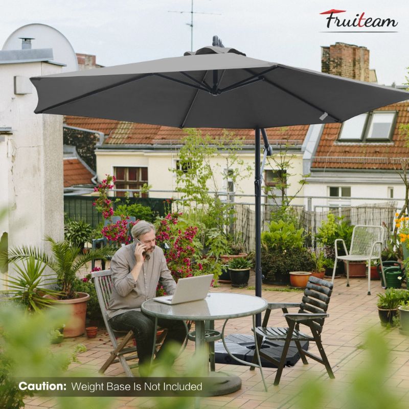 Photo 1 of 10FT OFFSET HANGING PATIO UMBRELLA, GREY
