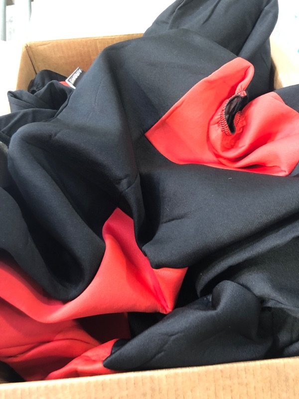 Photo 1 of VarCozy Car Seat Covers Full Set, Breathable Cloth Front and Rear Split Bench Seat Covers for Car, Universal Cloth Seat Covers for SUV Sedan Van, Automotive Interior Covers, Airbag Compatible Full Set Black&Red