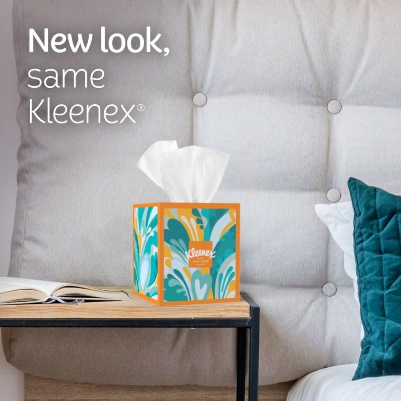 Photo 1 of Kleenex Anti-Viral Facial Tissues, Classroom or Office Tissue, 16Cube Boxes, 55 Tissues per Box, 3-Ply 