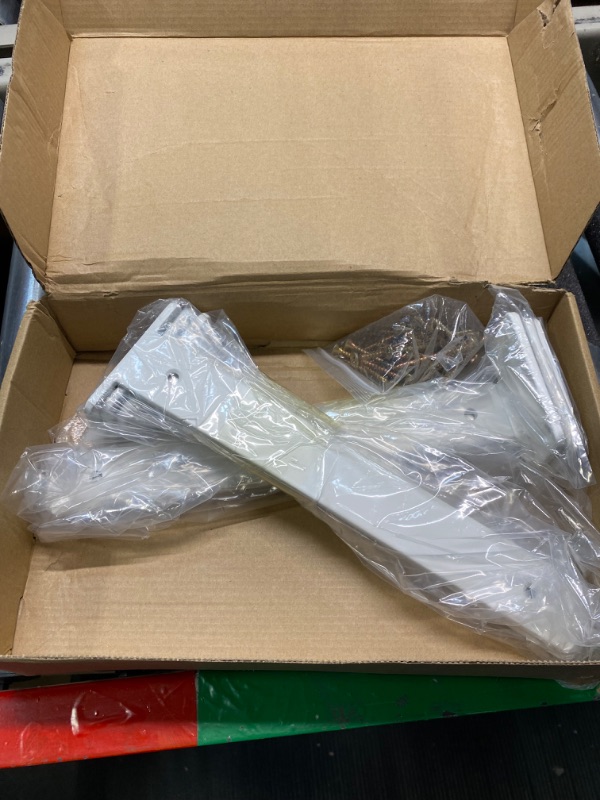 Photo 1 of 12 Pack - 11 inch White Hidden L Shelf Bracket (1/5 Inch Thicked) Iron Shelf Brackets, Metal Shelf Bracket, Industrial Shelf Bracket, Modern Shelf Bracket, Metal L Brackets for Shelves Support 12 Pack-White 11 Inch