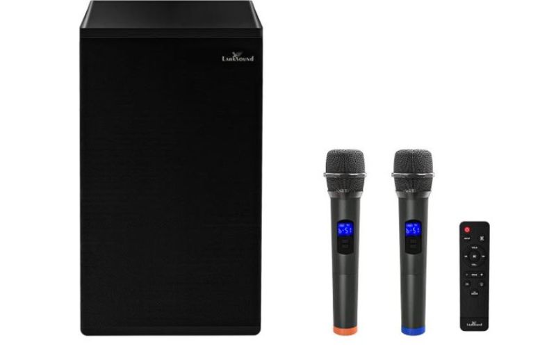 Photo 1 of Larksound Karaoke Machine for Adults, with 2 Wireless Microphones, 2.1 Soundbar with Subwoofer, Bluetooth PA Speaker System, Sound Bar for TV, Home, Singing Party
