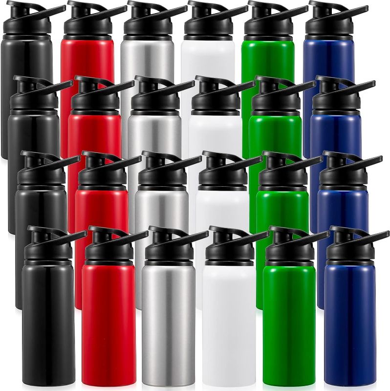 Photo 1 of 24 Pcs Water Bottles Bulk Aluminum 17 oz Metal Sports Gym Hiking Reusable Bottles Christmas Gift for Kids Christian Charity Donation Supplies Samaritan's Purse Operation Christmas
