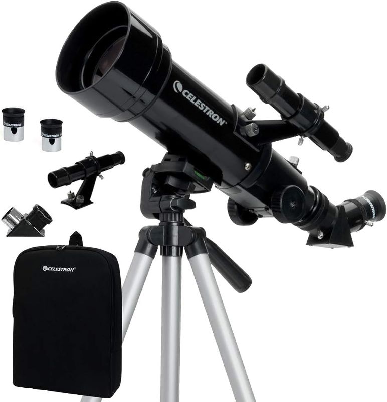 Photo 1 of Celestron - 70mm Travel Scope - Portable Refractor Telescope - Fully-Coated Glass Optics - Ideal Telescope for Beginners - Bonus Astronomy Software Package
