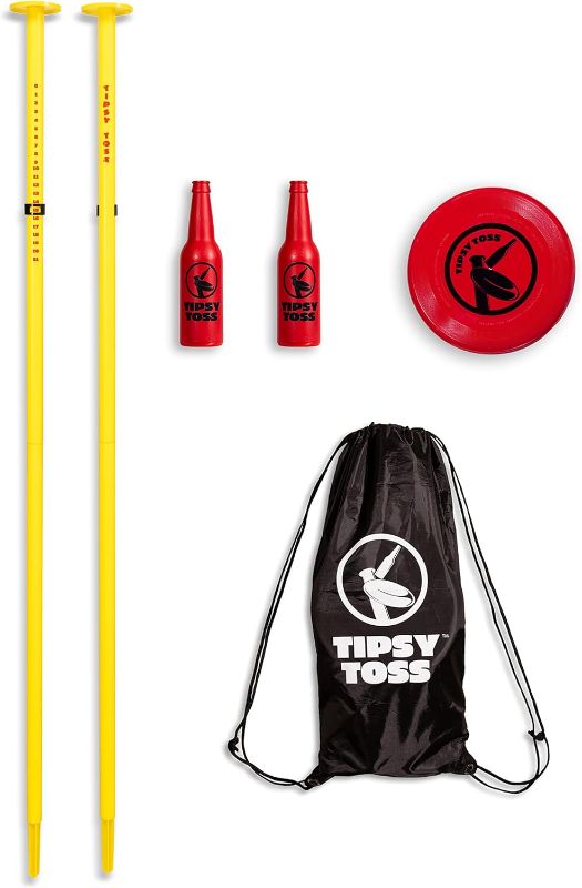 Photo 1 of GoSports Tipsy Toss Game Set - Flying Disc Bottle Drop Yard Game - Choose Pro or Standard
