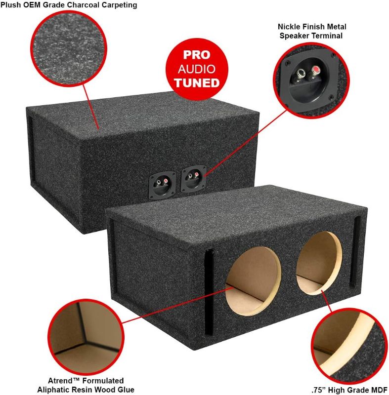 Photo 1 of Atrend Bbox 8” Dual Vented-Divided Subwoofer Enclosure - Pro Audio Tuned Dual Subwoofer Boxes & Enclosures - Premium Subwoofer Box Improves Audio Quality Sound & Bass
