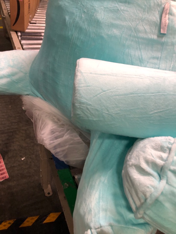 Photo 1 of A Nice Night Faux Fur Reading Pillow Bed Wedge Large Adult Children Backrest with Arms Back Support for Sitting Up in Bed / Couch for Bedrest,Ivory Ivory Standard