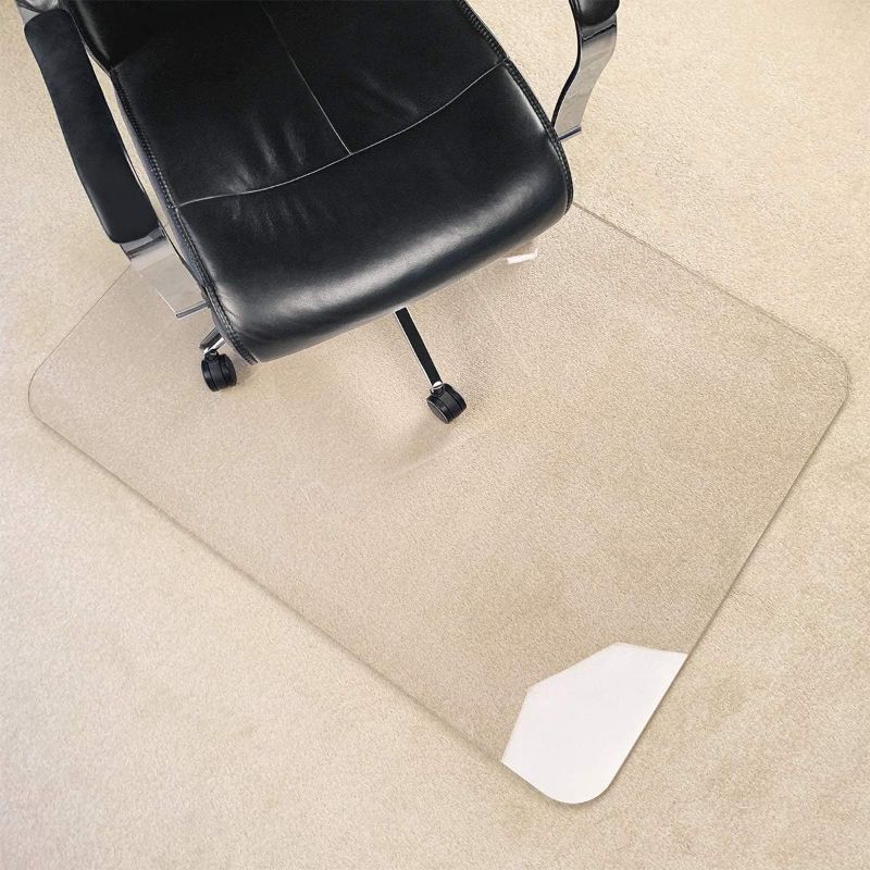 Photo 1 of Crystal Clear 1/5" Thick 47" x 35" Heavy Duty Hard Chair Mat, Can be Used on Carpet or Hard Floor