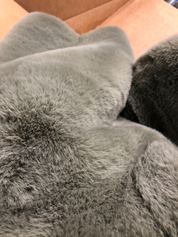 Photo 4 of UGG 14974 Euphoria Plush Faux Fur Reversible Throw Blanket for Hotel Style Couch or Bed Luxury Blankets Cozy Machine Washable Luxurious Fuzzy Fluffy Sofa Throws, 70 x 50-Inch, Eucalyptus