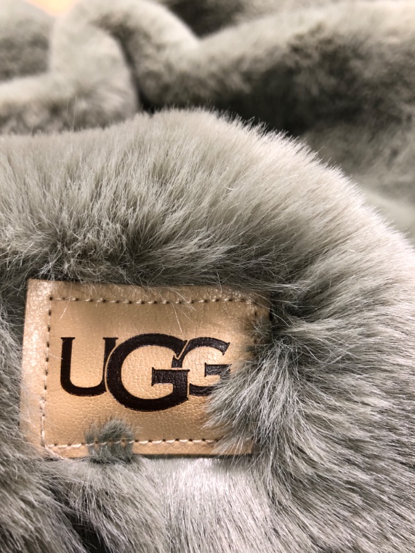 Photo 3 of UGG 14974 Euphoria Plush Faux Fur Reversible Throw Blanket for Hotel Style Couch or Bed Luxury Blankets Cozy Machine Washable Luxurious Fuzzy Fluffy Sofa Throws, 70 x 50-Inch, Eucalyptus