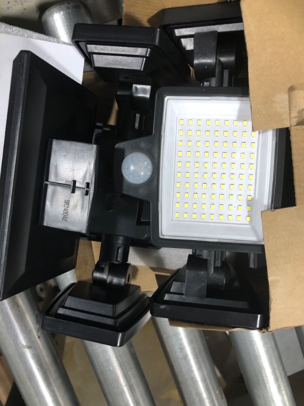 Photo 3 of ***MiSSING MOUNTING BRACKETS***

Solar Outdoor Lights ,Tuffenough 2500LM 210 LED Security Lights with Remote Control,3 Heads Motion Sensor Lights, IP65 Waterproof,270° Wide Angle Flood Wall Lights with 3 Modes(2 Packs)