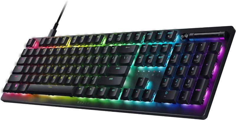 Photo 1 of Razer DeathStalker V2 Gaming Keyboard: Low-Profile Keys - Linear Red Optical Switches - Ultra-Durable Coated Keycaps - Durable Aluminum Top Plate - Multi-Function Roller and Media Button - Chroma RGB
