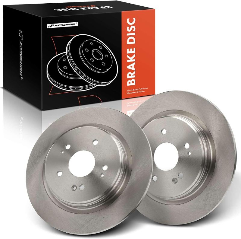 Photo 1 of A-Premium 12.19 inch (309.8mm) Rear Solid Disc Brake Rotors Compatible with Select Honda and Acura Models - CR-V CRV 2017-2023, TLX 2015-2020, 2-PC Set
