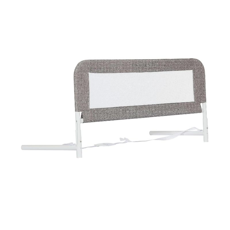 Photo 1 of Dream On Me Lightweight Mesh Security Adjustable Bed Rail for Toddler with Breathable Mesh Fabric in Grey
