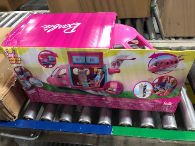 Photo 2 of Barbie Dreamplane Airplane Toys Playset with 15+ Accessories Including Puppy, Snack Cart, Reclining Seats and More Standard